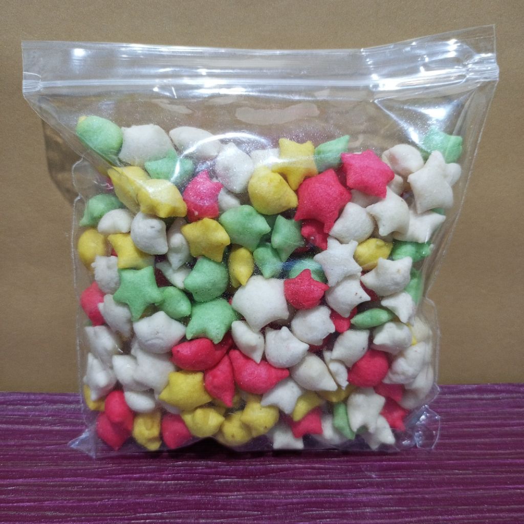

krupuk bintang pelangi kripik gurih renyah Murah