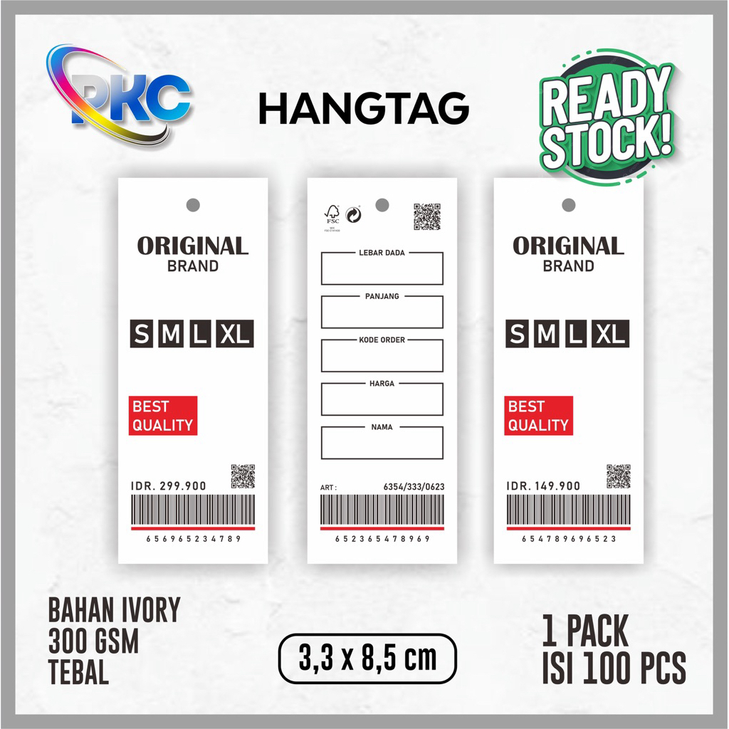 

(100PCS) Hang Tag Label Baju/ Hangtag Pakaian