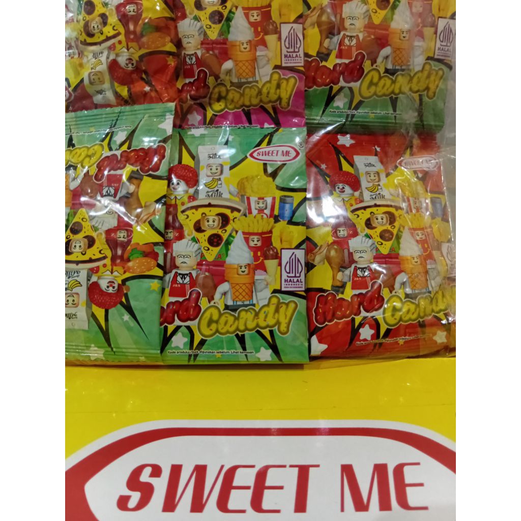 

Hard candy Fast food sweetme permen halal dan mainan bentuk makanan isi 30pcs block