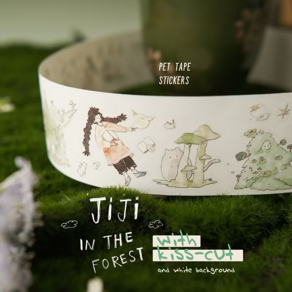 

Teayoushop Jiji in the forest & Jiji On the Clouds Sticker Kiss Cut PET Tape