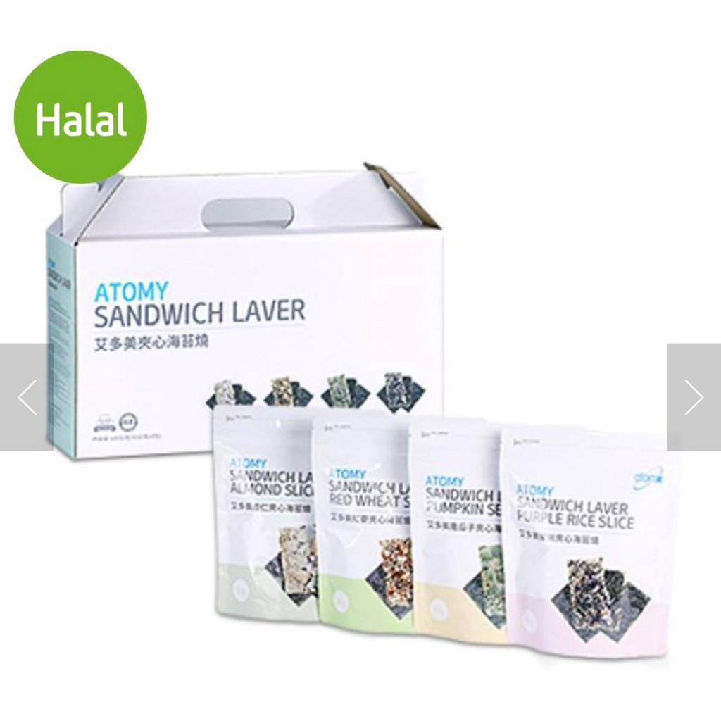 

Atomy Sandwich Laver Snack Rumput Laut dengan Paduan Biji-bijian Renyah Sehat Enak 50g
