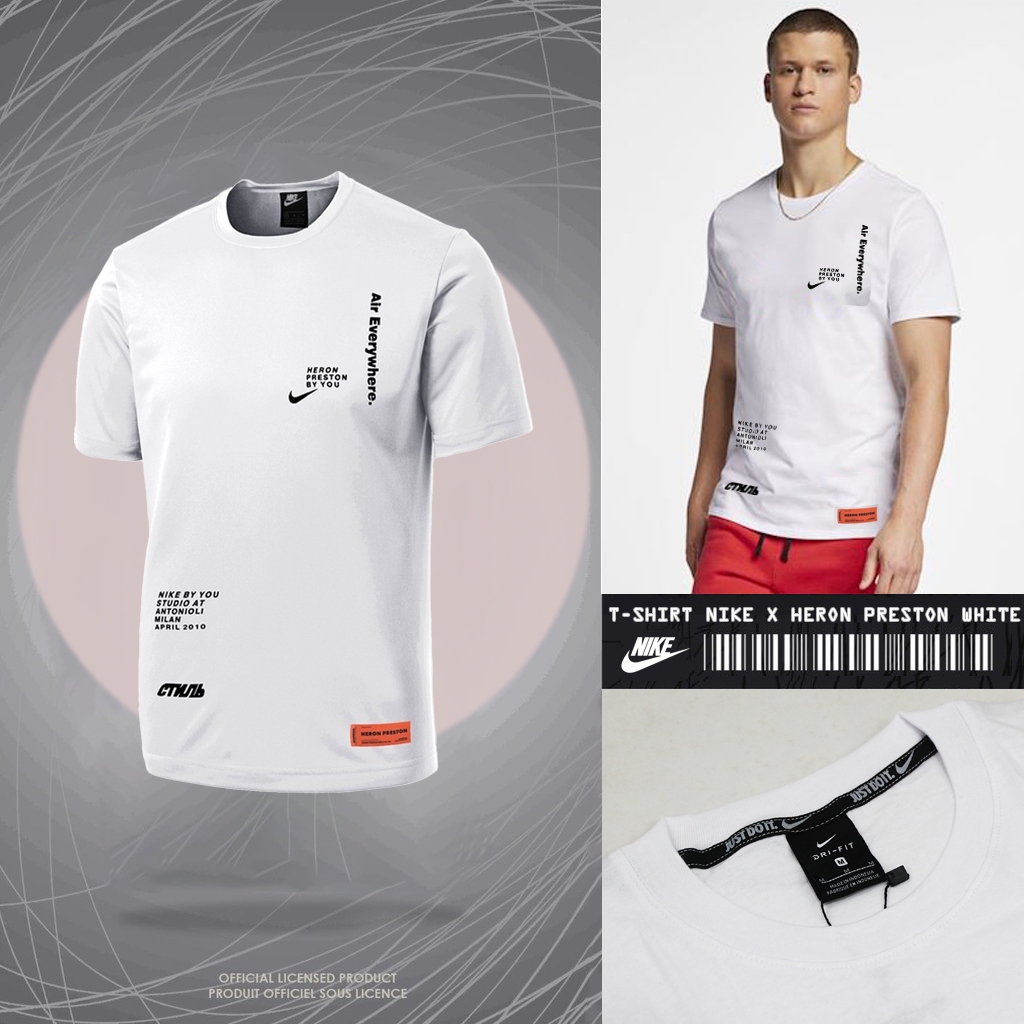 TSHIRT NIKE X HERON PRESTON WHITE / KAOS NIKE TANGAN PENDEK / TEES NIKE TERBARU / KAOS SPORT