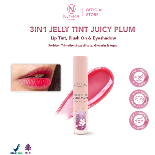 SALE NEW (ED: 20JAN2026) Noera 3 in 1 Jelly Tint Juicy Plum BPOM Liptint