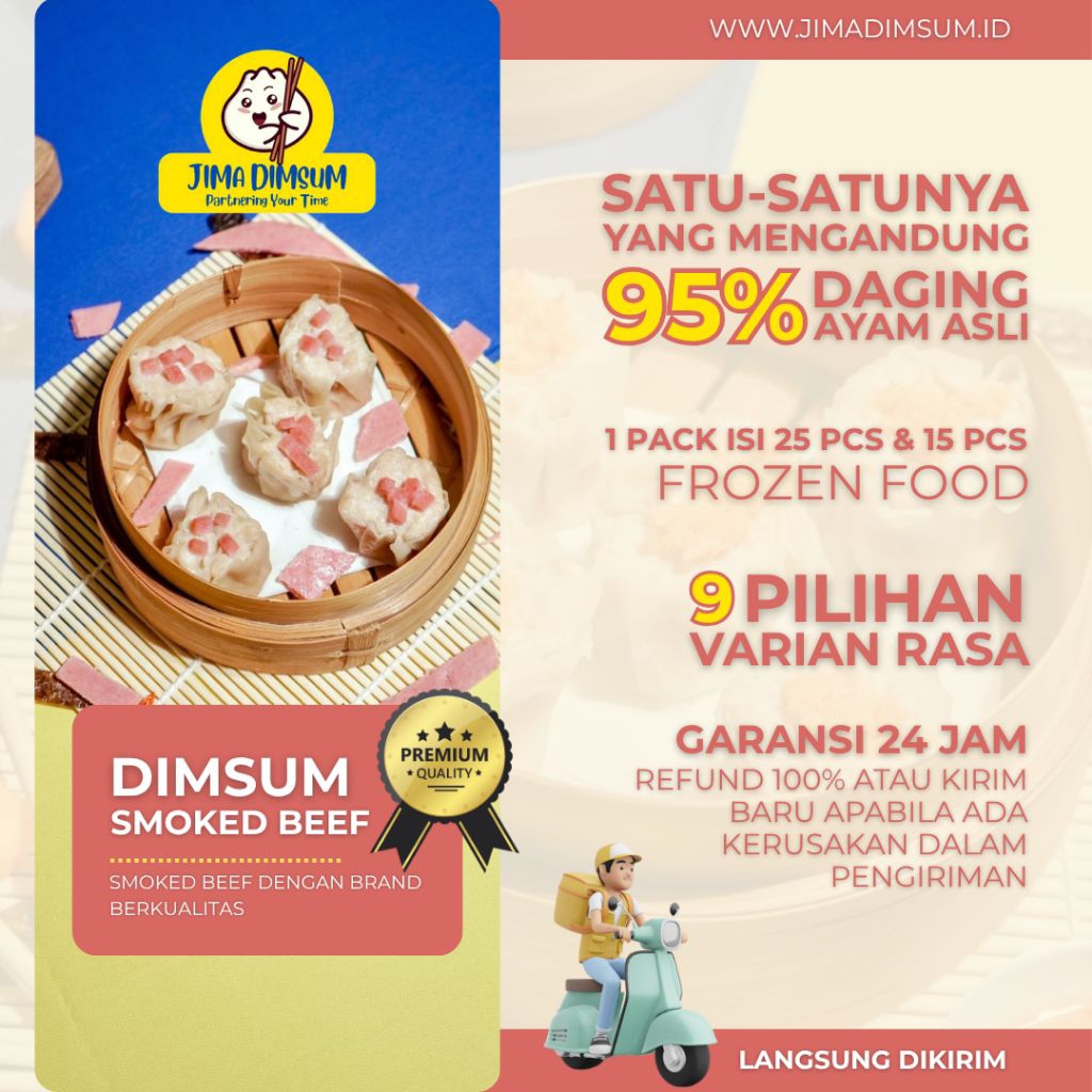 

Dimsum Jima Smoked Beef Isi 25 Pcs Siomay Frozen Enak Halal Full Daging Ayam Asli Bukan Tepung Cocok Untuk Jualan Dan Konsumsi Anak - Anak