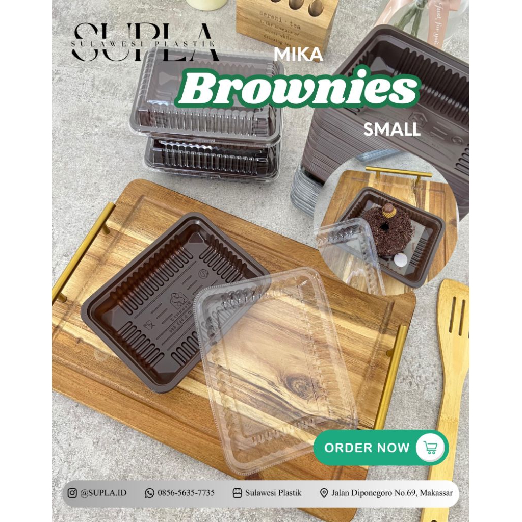Mika Brownies | Mika Kue | Snack Box | box bening | plastik kue