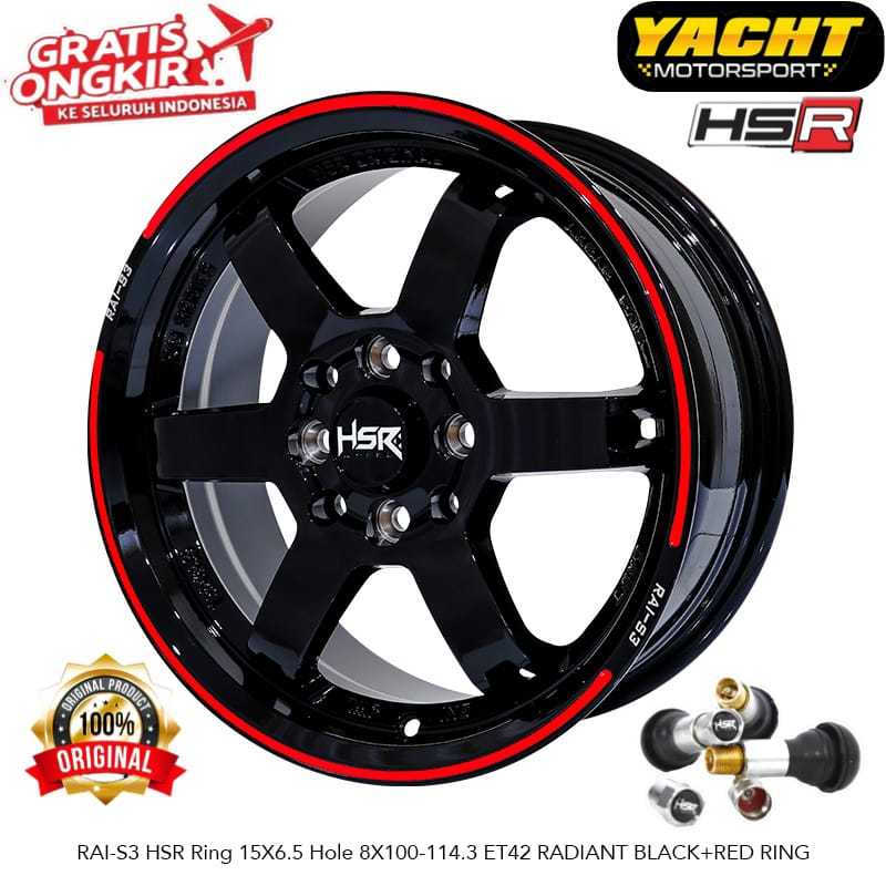 Velg HSR Rai S3 Ring 15 Mobil Avanza Brio Jazz Yaris Vios Gratis Buat Racing