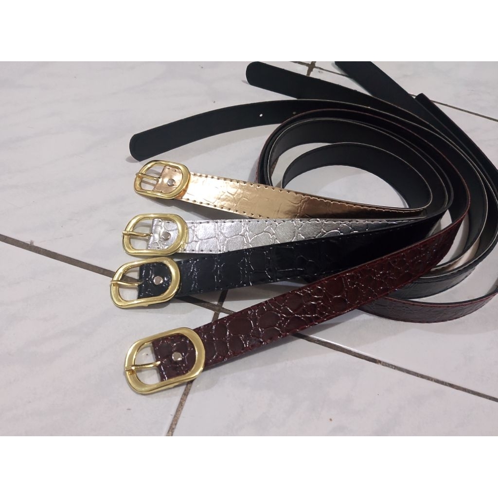 ikat pinggang import motif kulit buaya kekinian