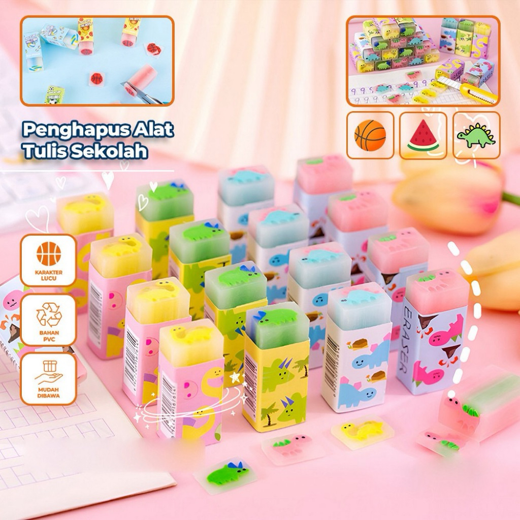 

A07 Penghapus Pensil Karakter Motif Kartun Eraser Pencil Warna Warni Lucu Alat Tulis Penghapus Karet Perlengkapan Sekolah Anak penghapus murah Eraser Penghapus Karakter Dinosaurus Penghapus Pensil Motif Buah Fruits Sweet Eraser Anak Sekolah Karakter Dino