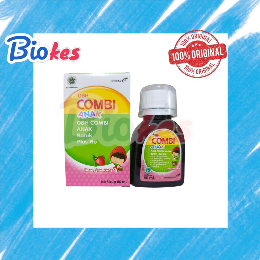 OBH COMBI PLUS ANAK SIRUP 60ML RASA STRAWBERRY obat batuk dan pilek anak