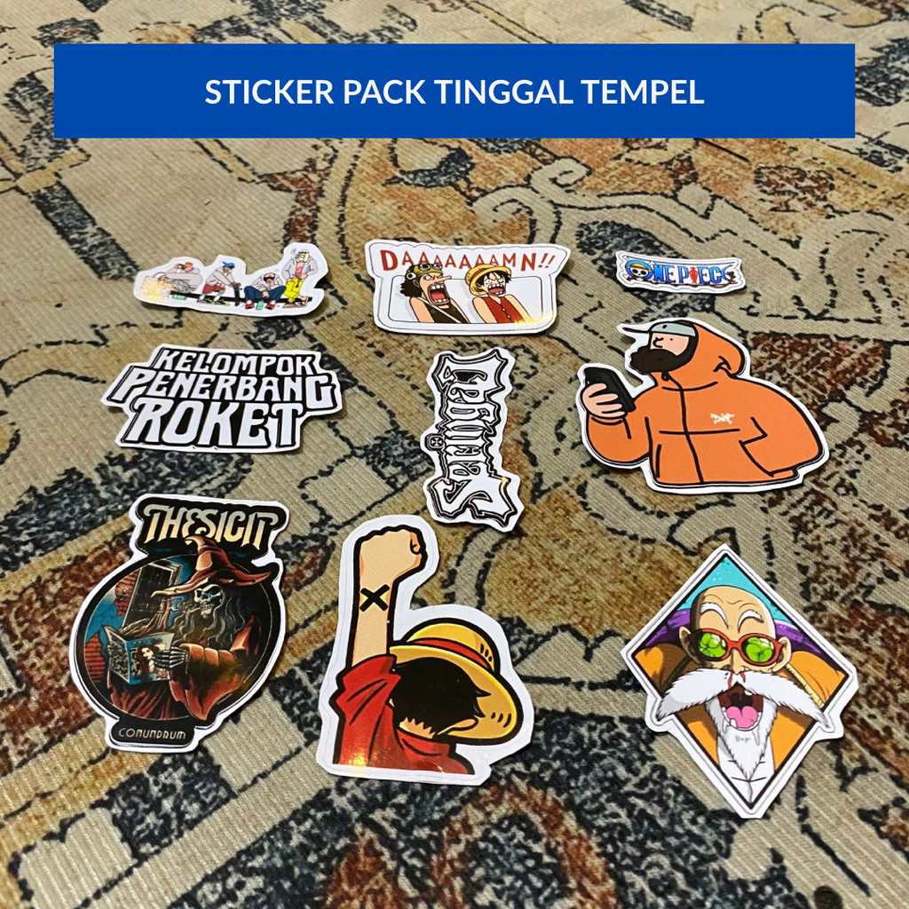 

Sticker Pack Vinyl Aestetik One piece Band indi untuk Hp Laptop tumblre cermin helm motor aksesoris dan Lain lain
