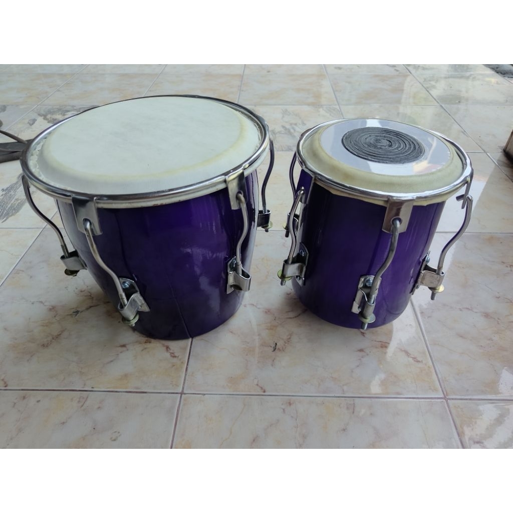 kendang/ketipung model sombroe,cat motif tanpa stand