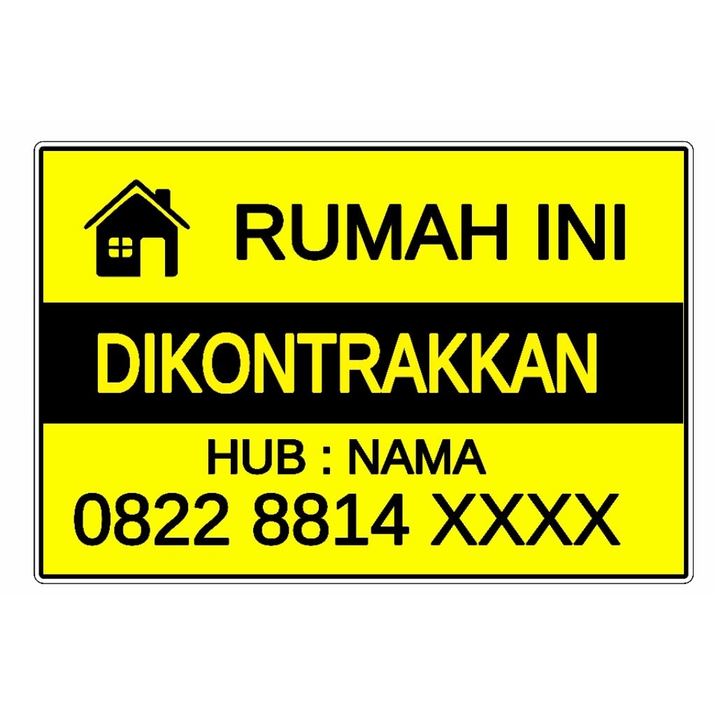 

STIKER VINYL ANTI AIR RUMAH DIKONTRAKKAN / TERIMA KOS UKURAN 48x 32 CUSTOM