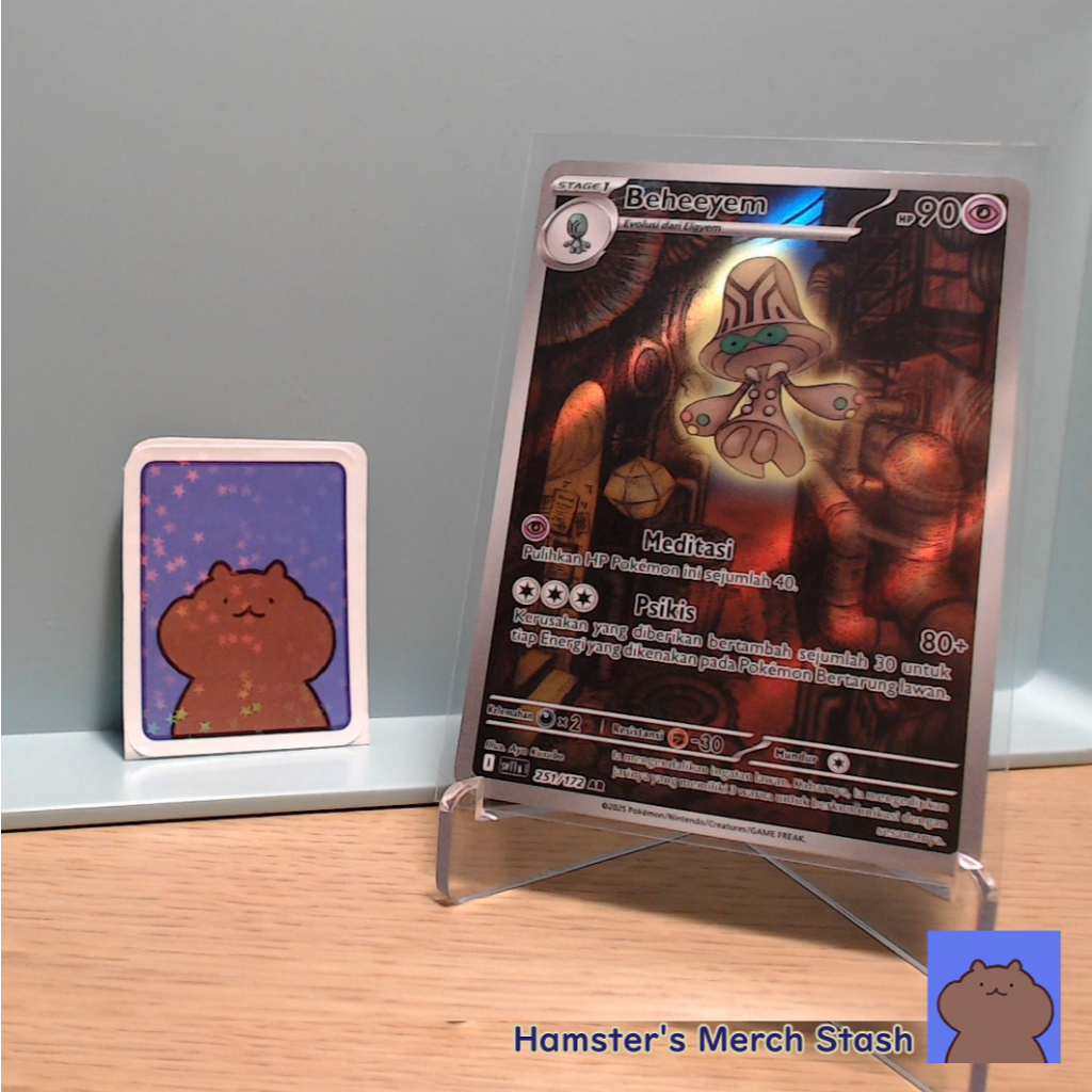 Kartu Pokemon TCG Indonesia Beheeyem AR Hitam & Putih
