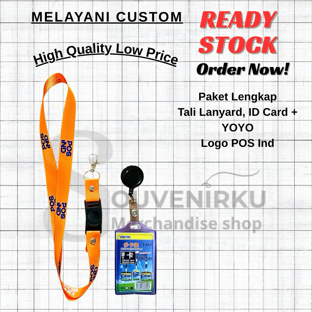 

Paket Tali Lanyard + CARD HOLDER + YOYO Logo POS Indonesia