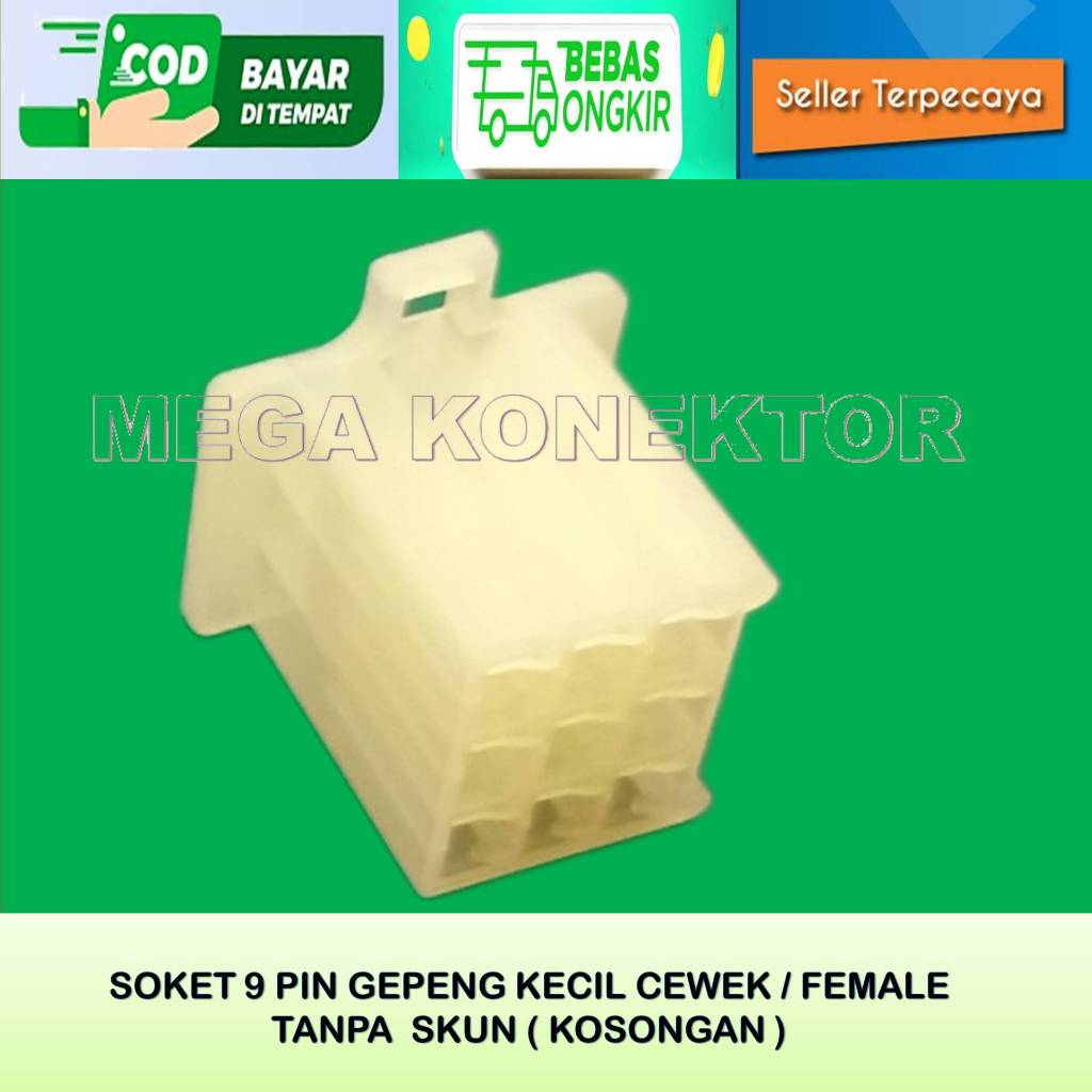 SOKET KABEL MOTOR 9 PIN KECIL FEMALE  KOSONGAN-SOKET–SOKET KABEL–9 PIN- SOKET–SOKET 9 PIN NYLON