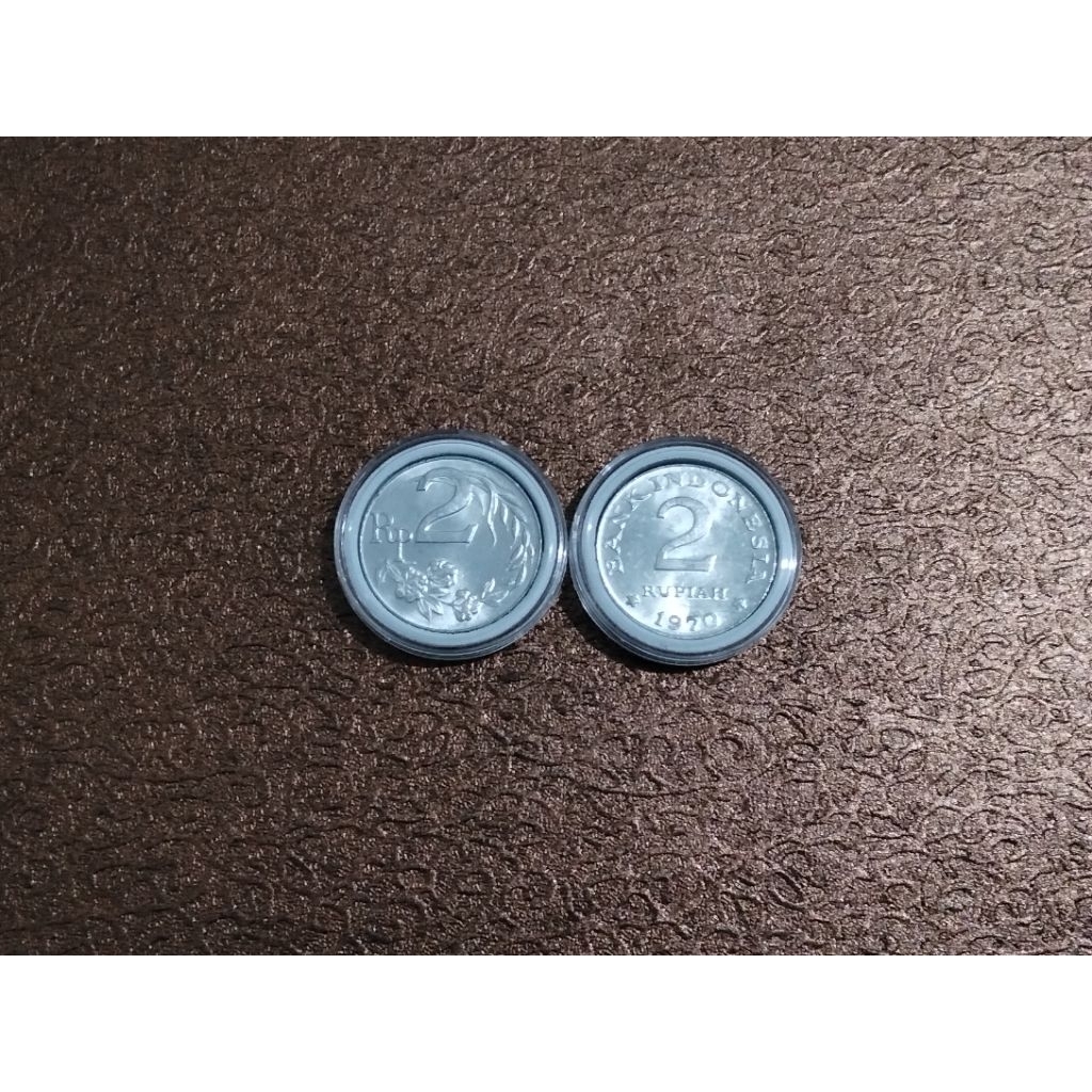 BR016 Koin kuno 2 rupiah 1970 lustre