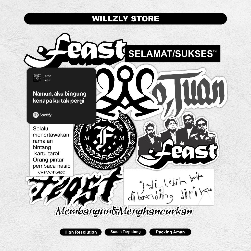 

COD Stickerpack BAND FEAST Viral Terbaru -Sticker Helm /HP/Laptop/Tumblr/Dll.