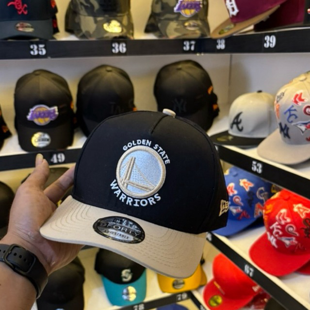 TOPI PRIA/TOPI BASEBALL GOLDEN STATE HITAM CREAM