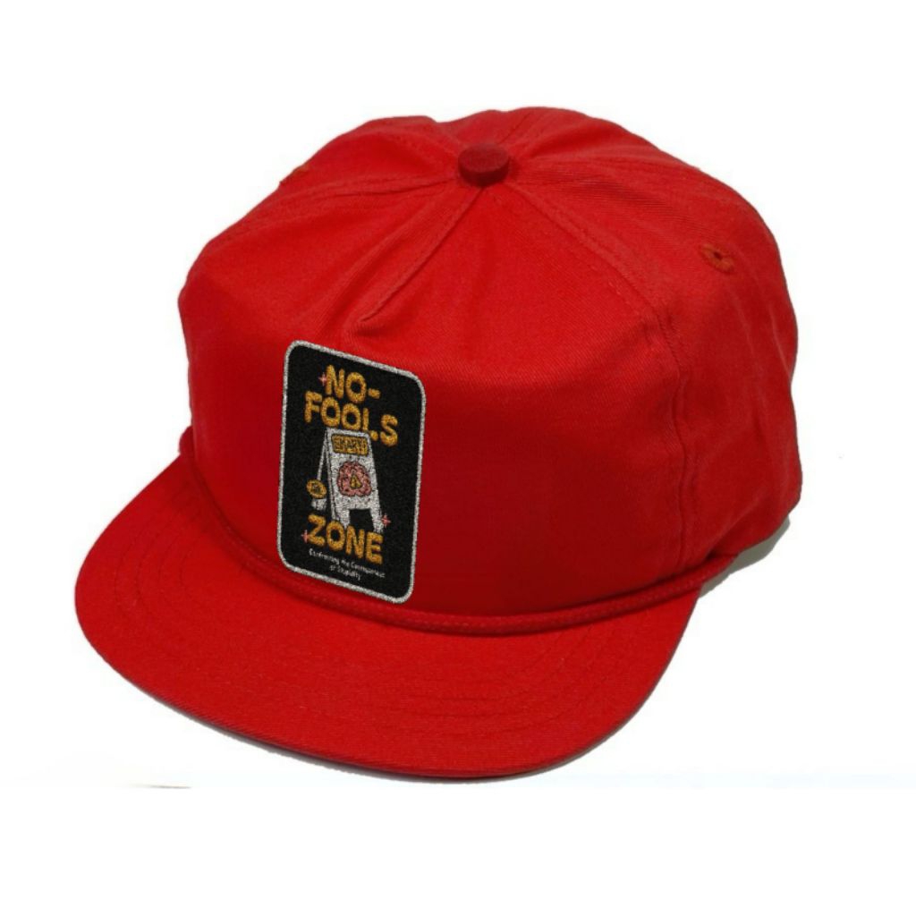 TOPI ROPE HAT visor PENDEK Twill catoon bordir-no fools zone gaya casual anak muda laki-laki perempu