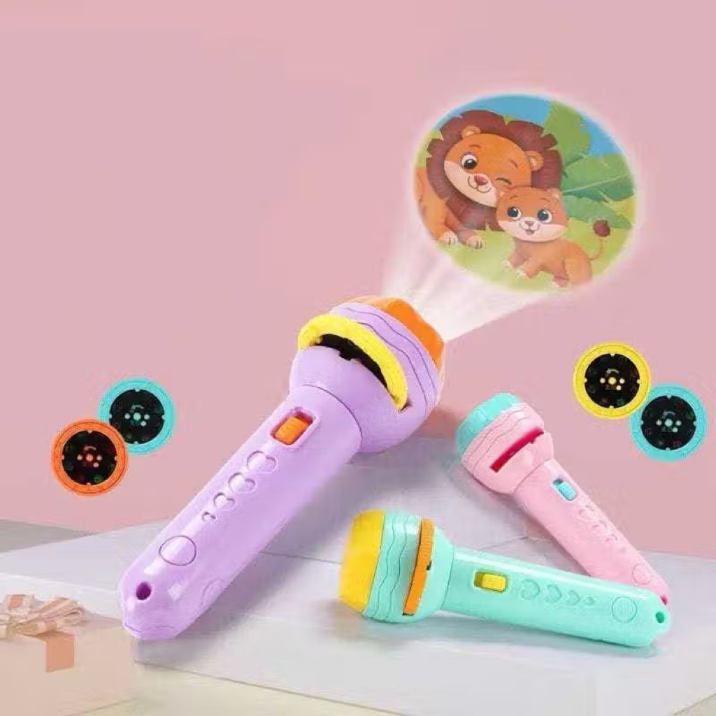 Mainan Anak Senter Proyektor Fun Flashlight Mainan Proyektor Gambar Mainan Edukasi Bayi 1 2 3 4 tahu