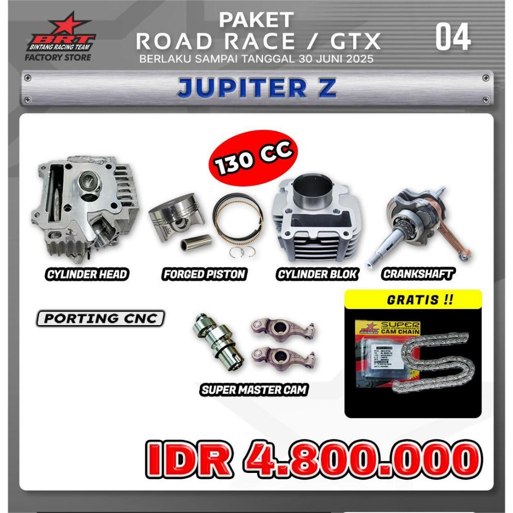 PAKET ROAD RACE / GTX JUPITER Z 130CC ( CYLINDER HEAD PORTING CNC , PISTON , BLOK , CRANKSHAFT