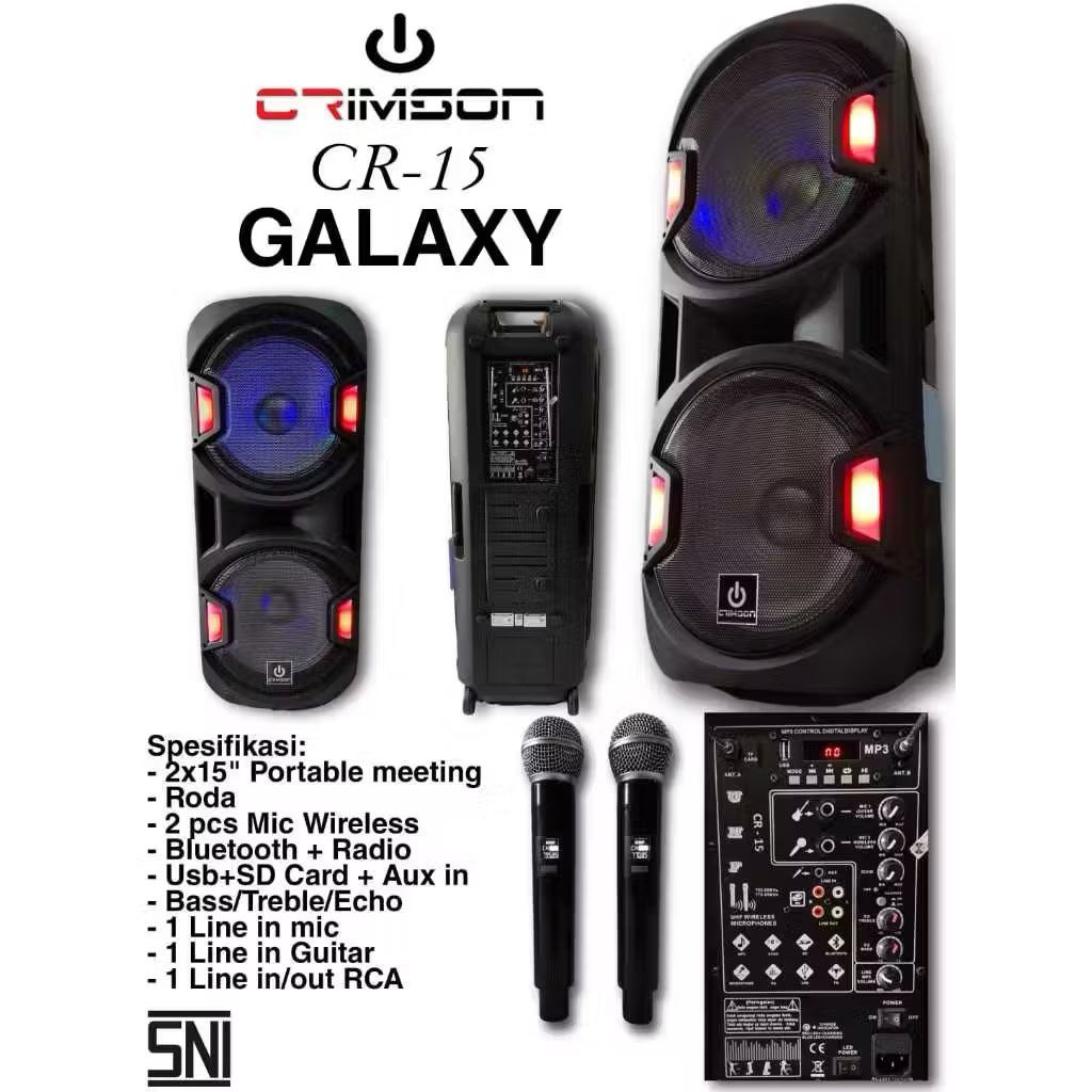 Speaker Portable Crimson CR-15 Galaxy 15” Speaker Portable Meeting