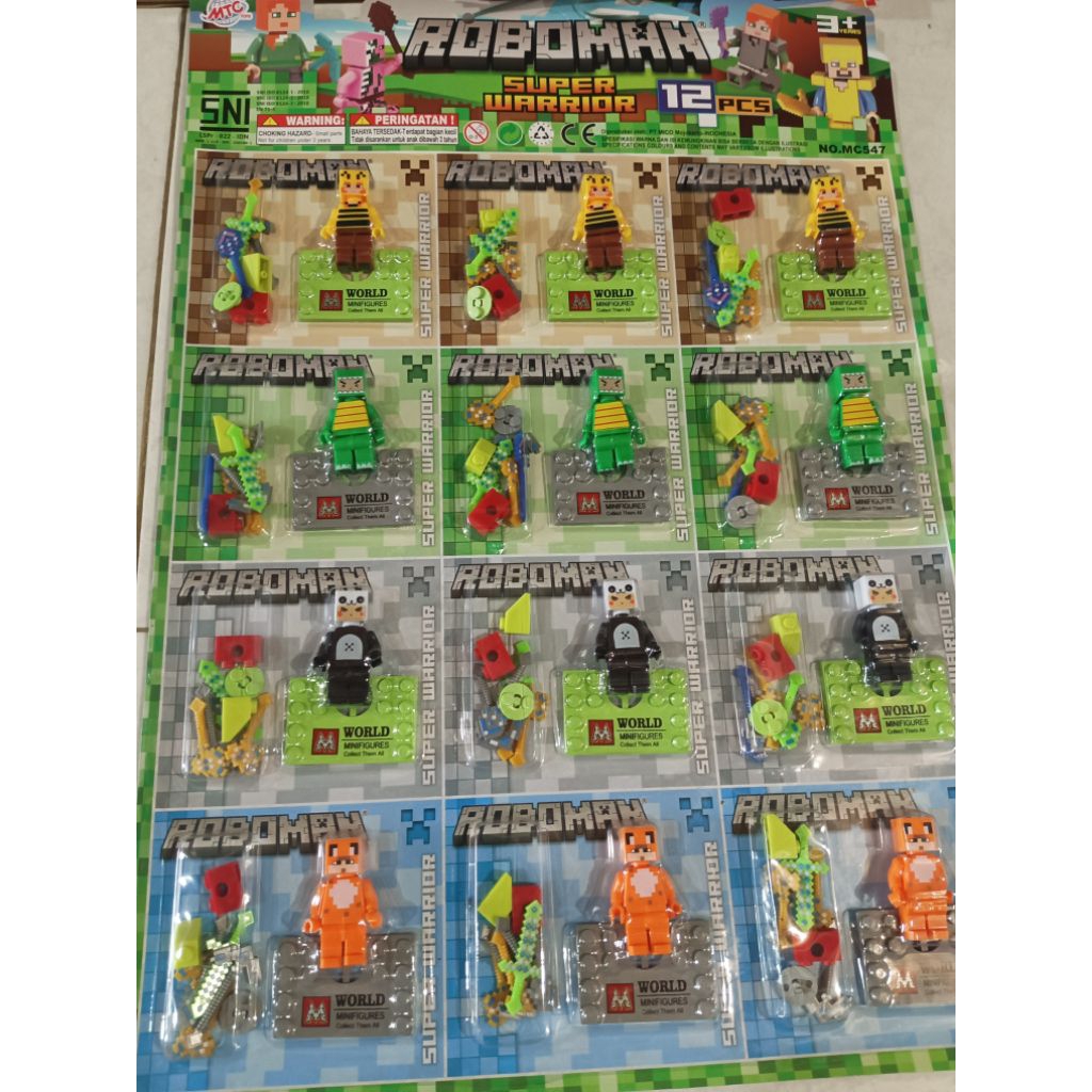 mainan Lego balok minicraft 4pcs/roboman fancy