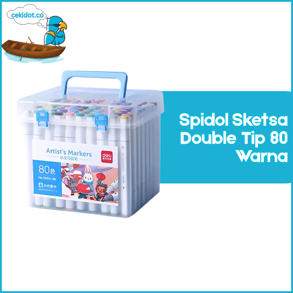 

DELI039 Deli Sketch Marker / Water-based Marker / Spidol Sketsa Double Tip 80 Warna Y1679
