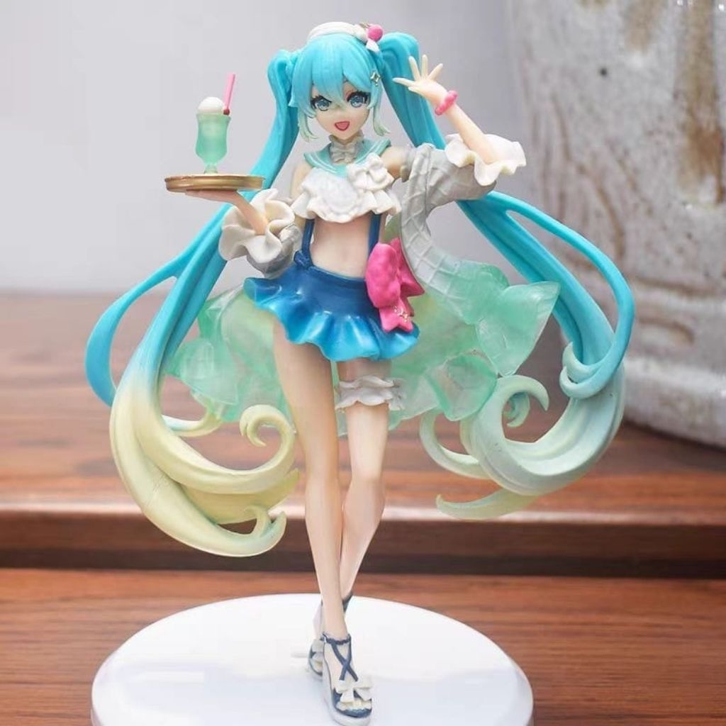 figure hatsune bawa miku sweet melon soda float action figure miku pajangan koleksi