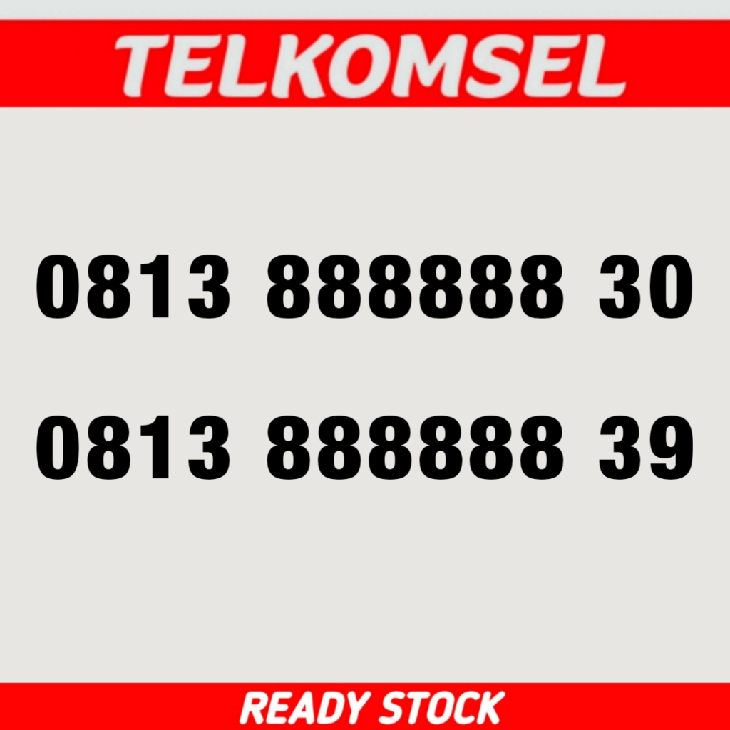 Kartu Perdana Nomor Cantik Telkomsel Simpati HEXSA 88 88 88 - O813 888888 30 - O813 888888 39