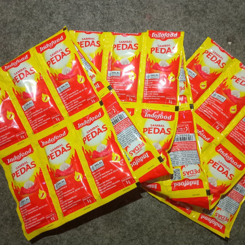 

[per renteng] Saos Indofood Sambal Pedas Renceng 8 gram isi 36 sachet