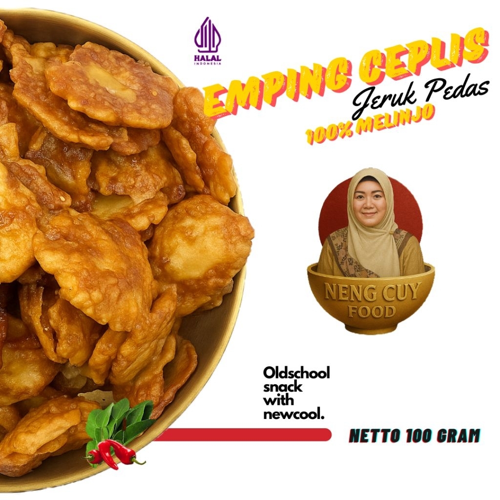

Emping Ceplis / Emping Gepuk Melinjo Rasa Jeruk Pedas 100 gram