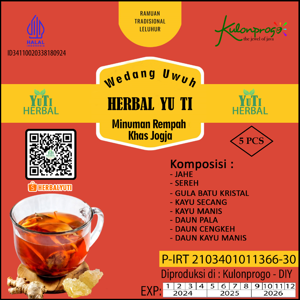 

Wedang Uwuh Secang Jogja Herbal Yu Ti isi 5