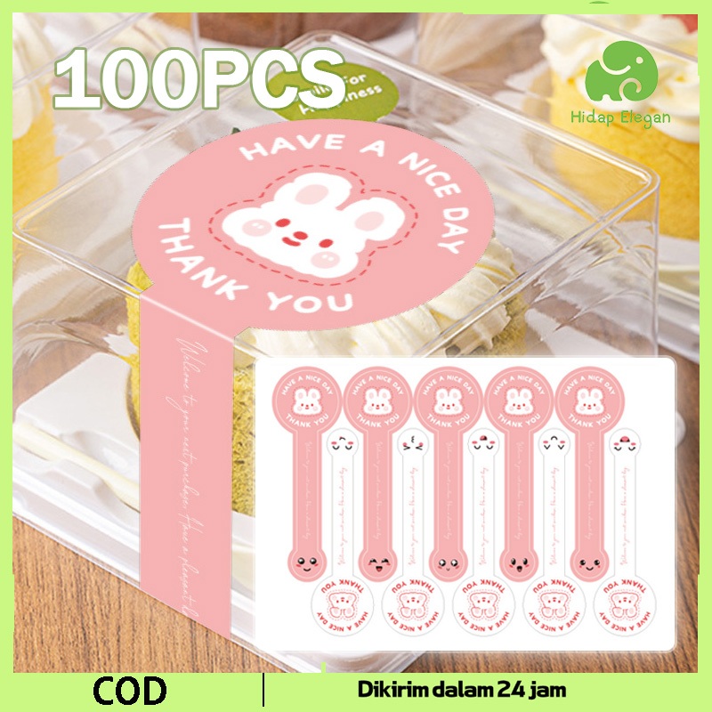 

100 Pcs Stiker Label Diy Sticker Segel Kado & Kemasan Label Makanan Segel Makanan Handmade Label （Thank You Have A Nice Day）