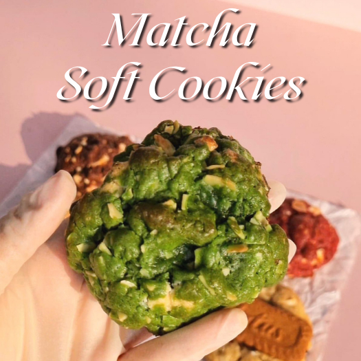 

SOFT BAKED COOKIES Matcha / Greentea Premium | Cookies Matcha / Greentea/ Teh Hijau Cokelat Leleh Lembut by Shabrina Patisserie