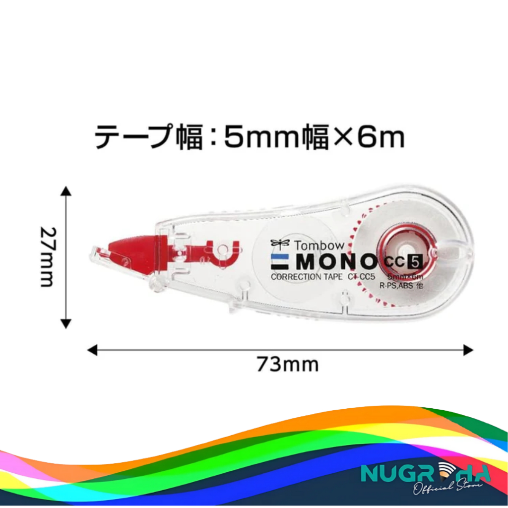 

TOMBOW CC5 MONO CP TAPE CORRECTION TIPEX KERTAS PITA KOREKSI PREMIUM BEST QUALITY 5 MM X 6 M DARI JEPANG IMPORT