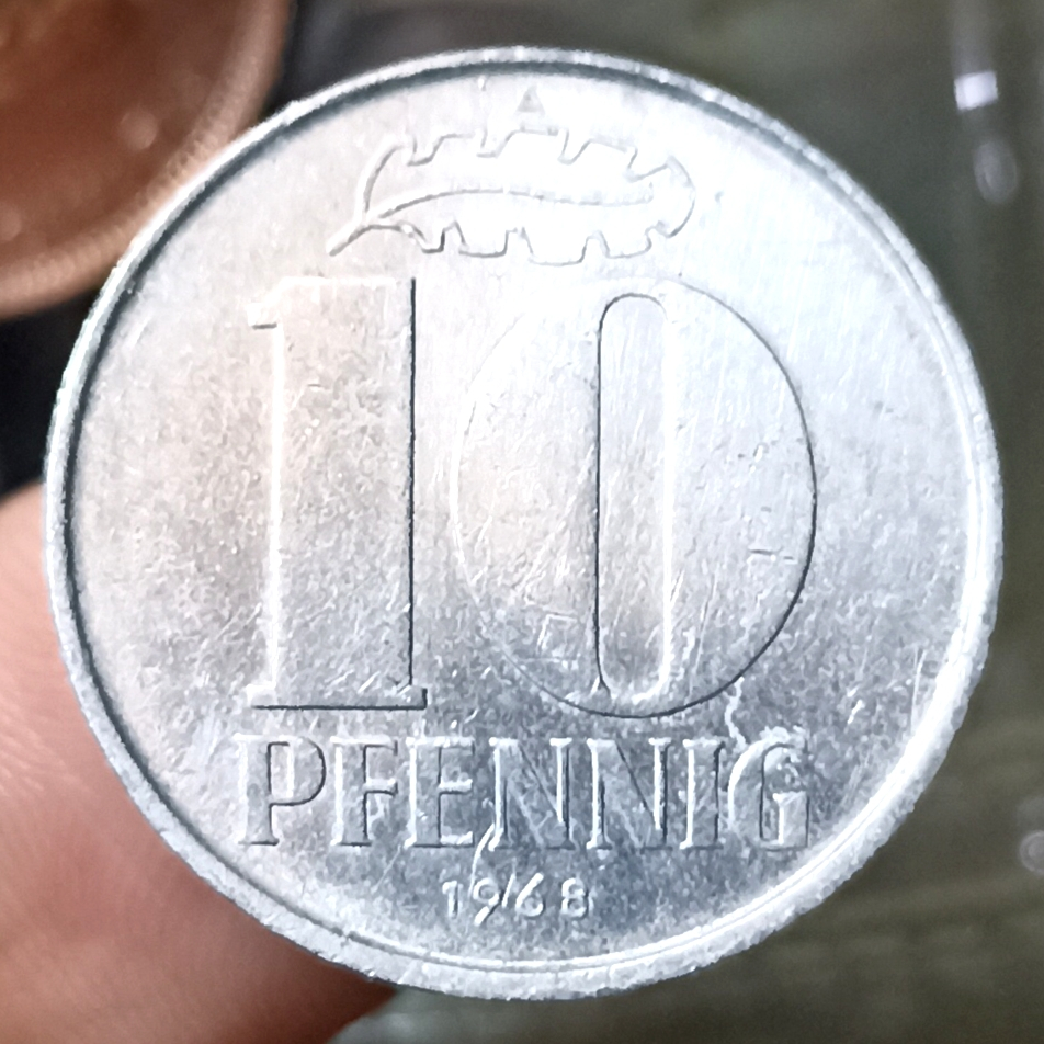 Koin Kuno Jerman Timur 10 Pfennig Tahun 1968