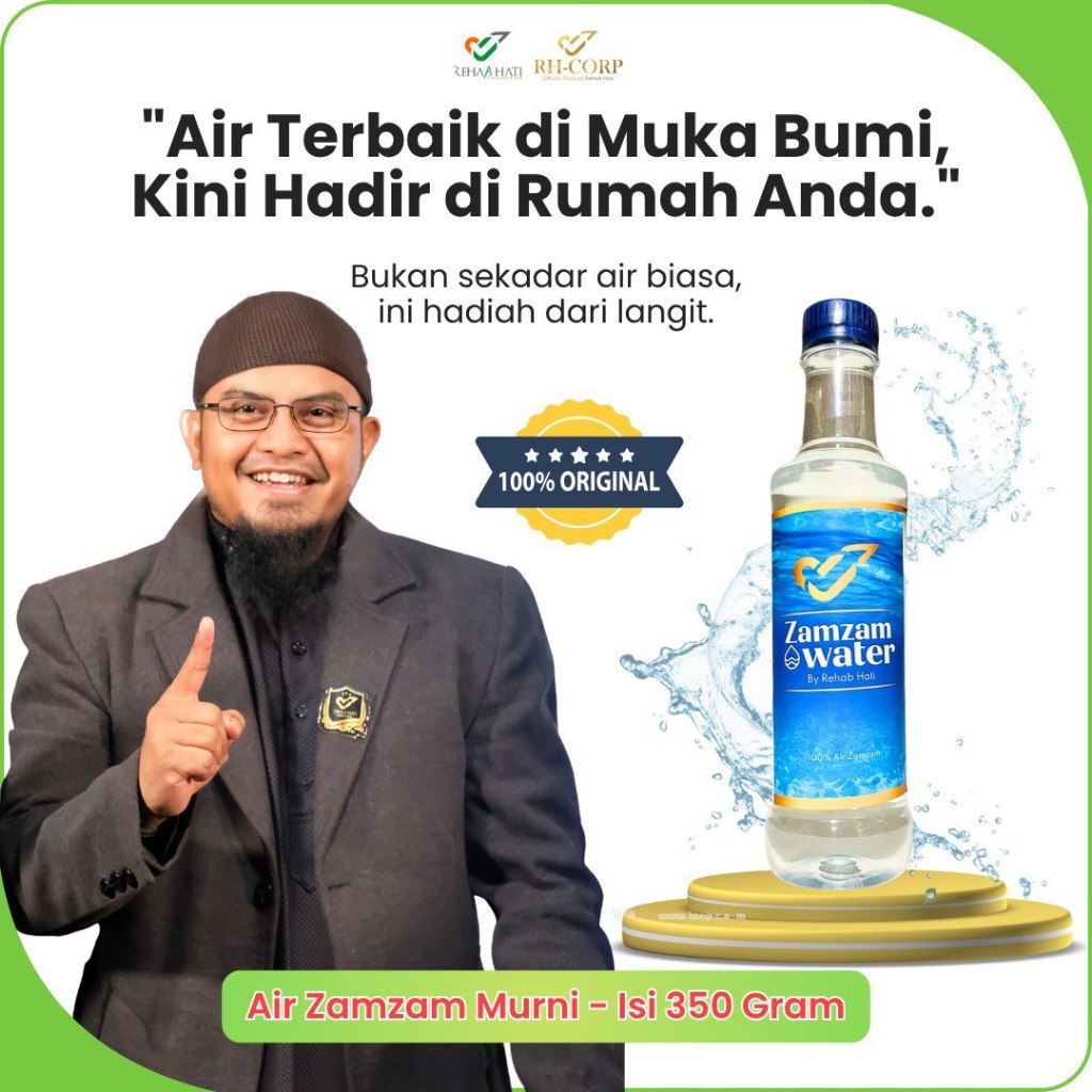 

Original Air Zamzam Rehab Murni Asli 100% Zam zam Mekah 350ml - by RH CORP
