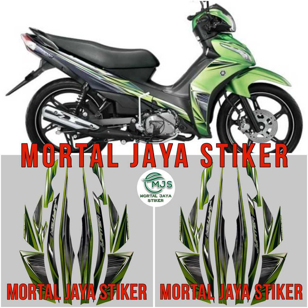 STIKER STRIPING LIS LES BODY YAMAHA JUPITER Z1 2012 HITAM HIJAU