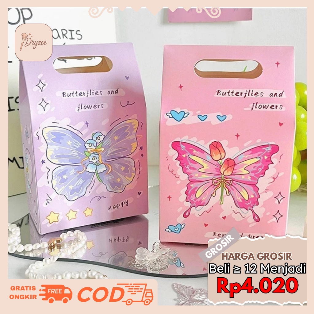 

Paper Bag Tas Kado Aesthetic Motif Kupu Kupu ST32