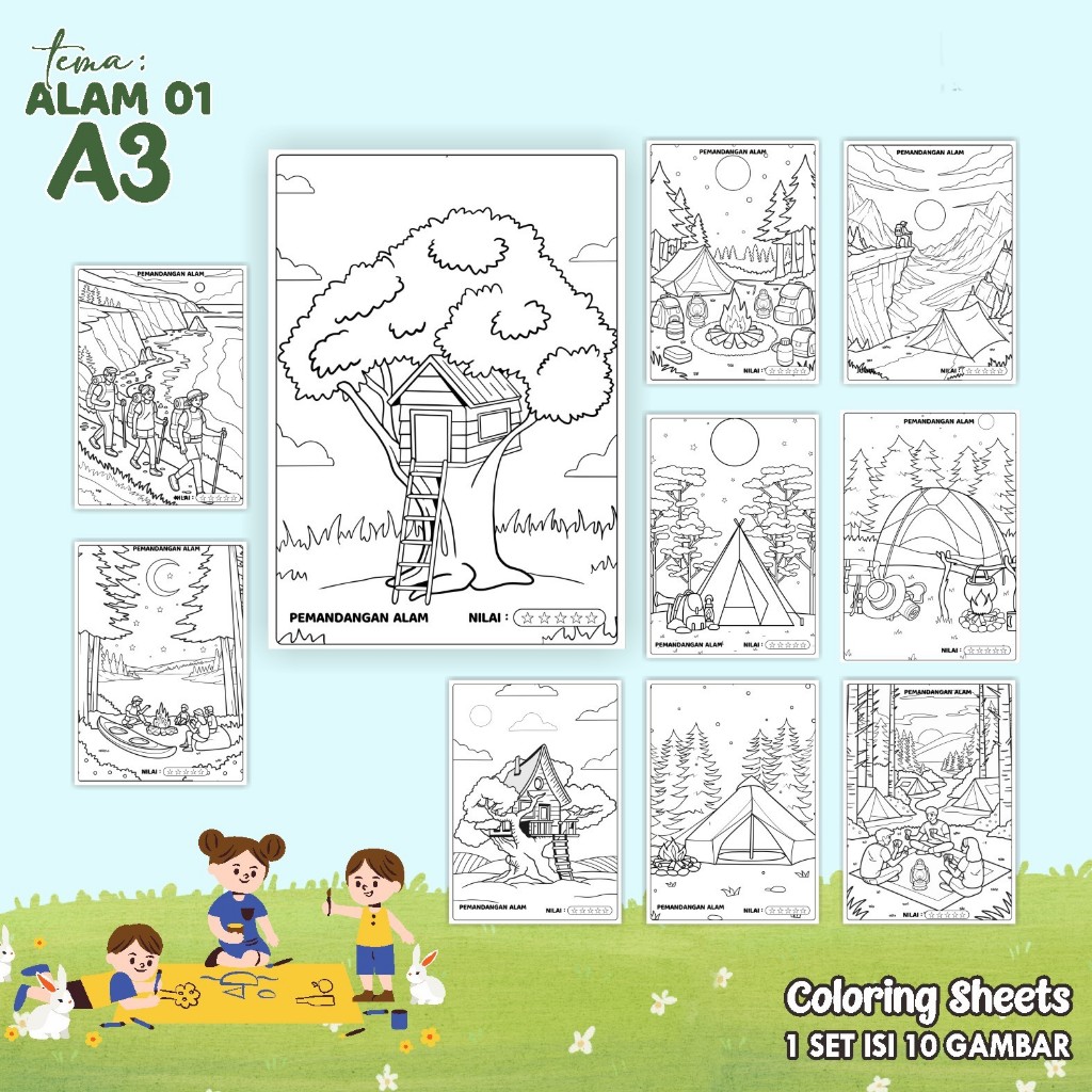 

[Whispers] KERTAS GAMBAR A5 UNTUK ANAK 1 SET ISI 10 LEMBAR GAMBAR AKTIVITAS MEWARNAI EDUKATIF