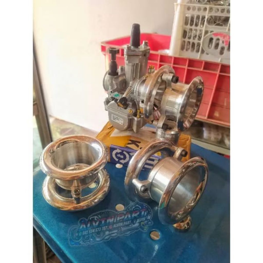 Corong karbu velocity 2 step stage tumpuk karbu karburator pwk 24 26 28 32 34 pe ninja pwl 28