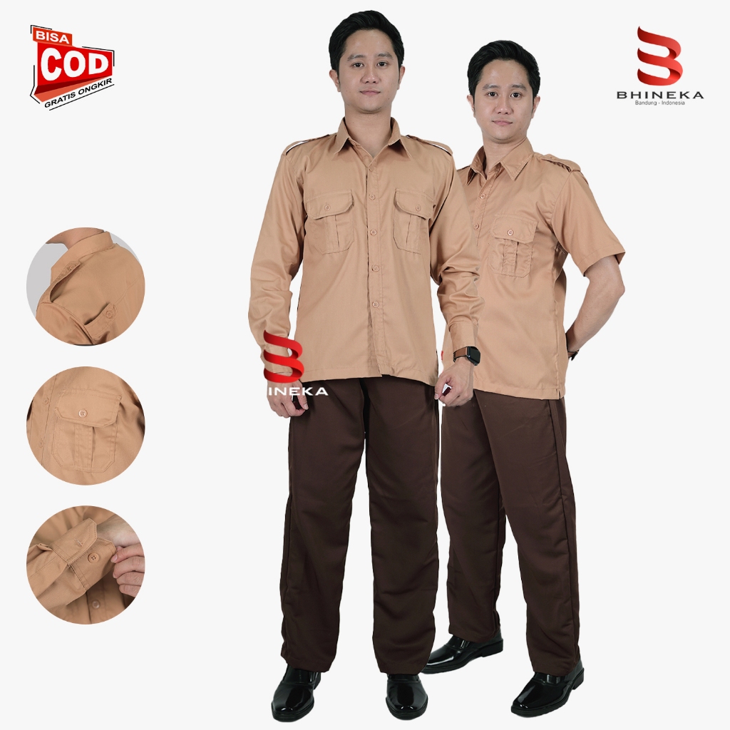 Seragam Pramuka Pembina Laki Laki Seragam Pramuka Guru Seragam Pramuka PNS Lengan Panjang Pendek