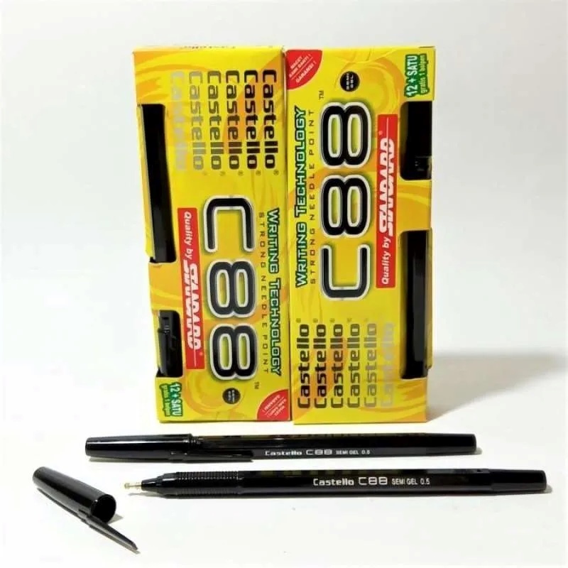 

Pulpen STANDARD Castello / C88 0.5 mm / Semi Gel Tinta Hitam Isi 12 pcs / Pulpen Gel / Alat Tulis Kantor / ATK Murah / Cirebon / Bisa COD / FREE Ongkir