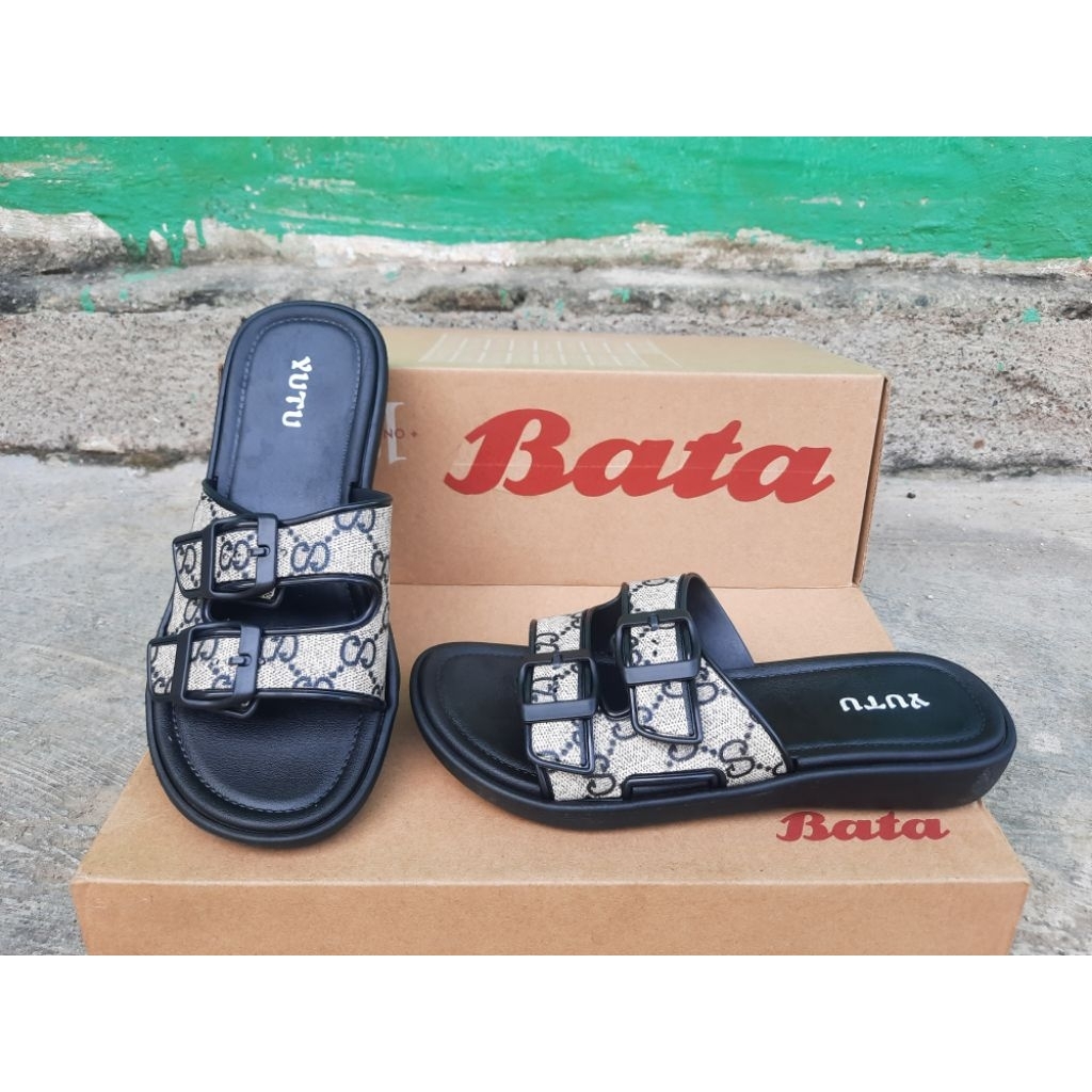 sandal slop karet wanita yutu bata ringan original 572