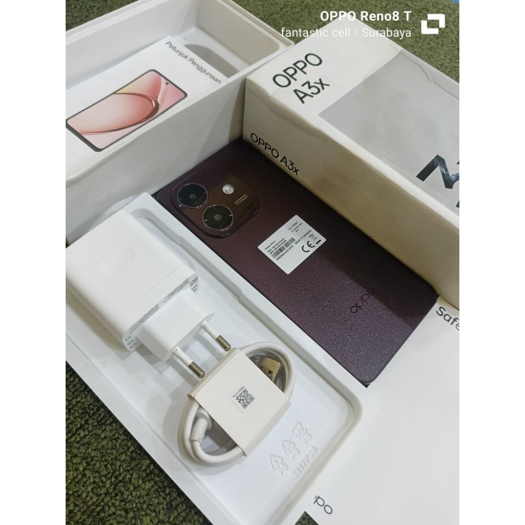 Oppo A3x ram 4/64gb hp second garansi resmi