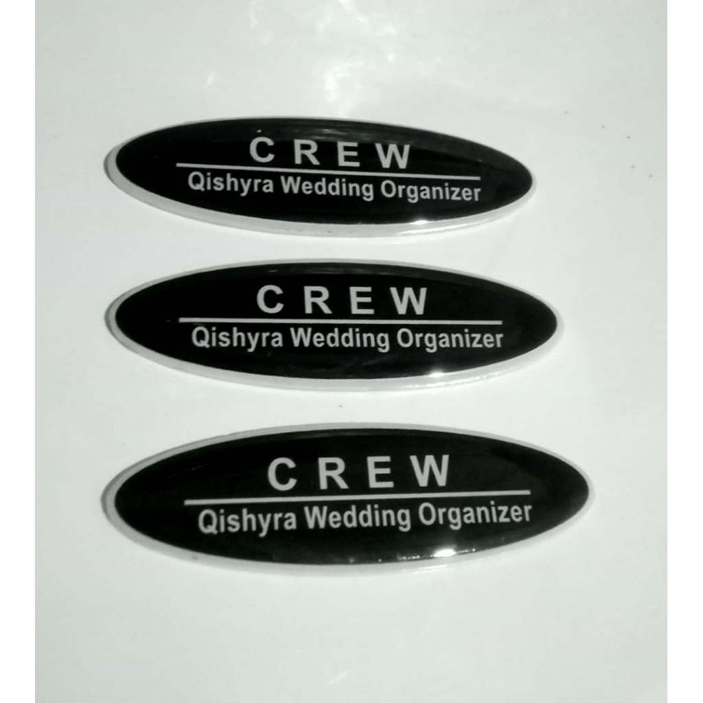 

Nama Dada / Nametage Akrilik Oval 2,5x8 cm