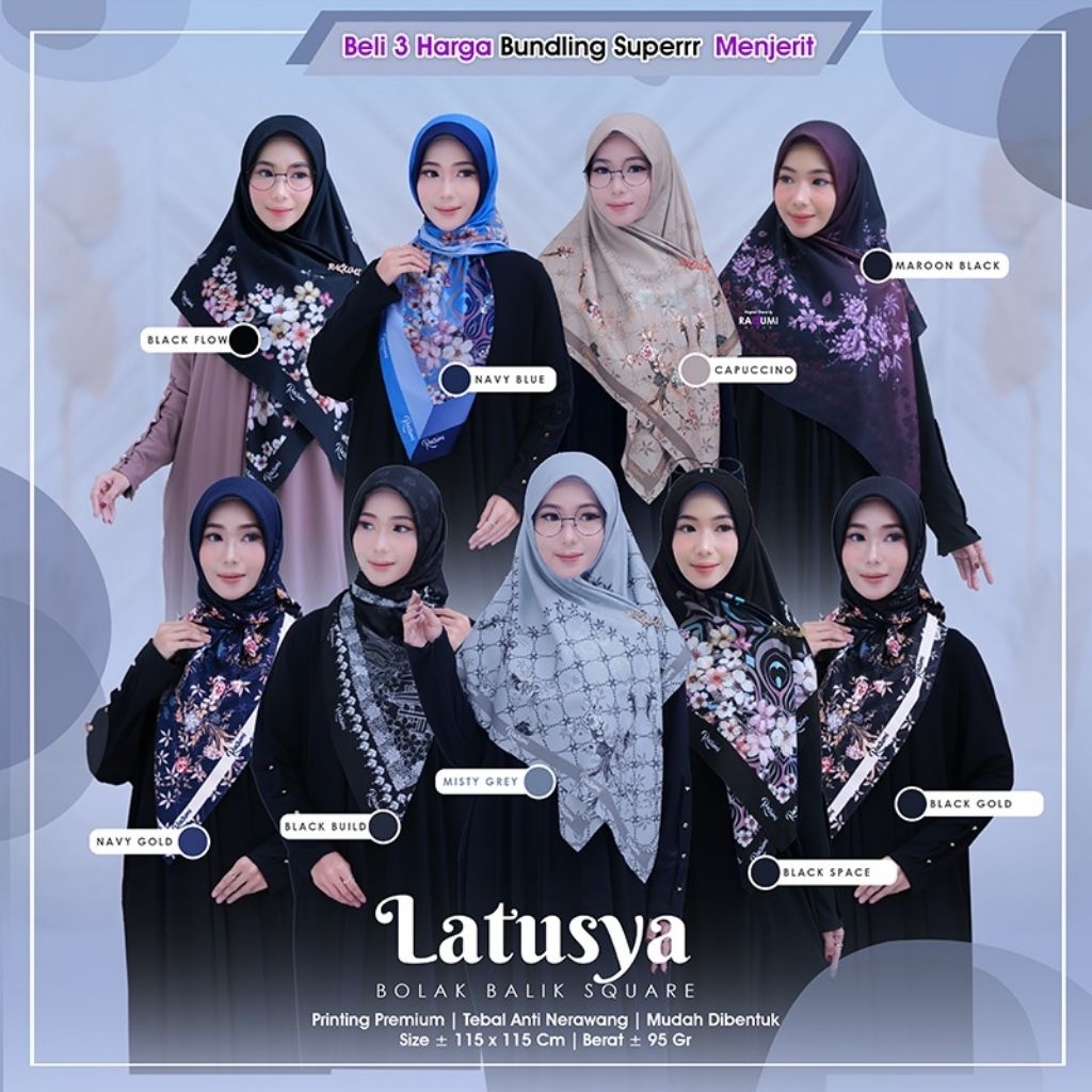 LATUSYA BOLAK BALIK SQUARE BY RAQUMI HIJAB