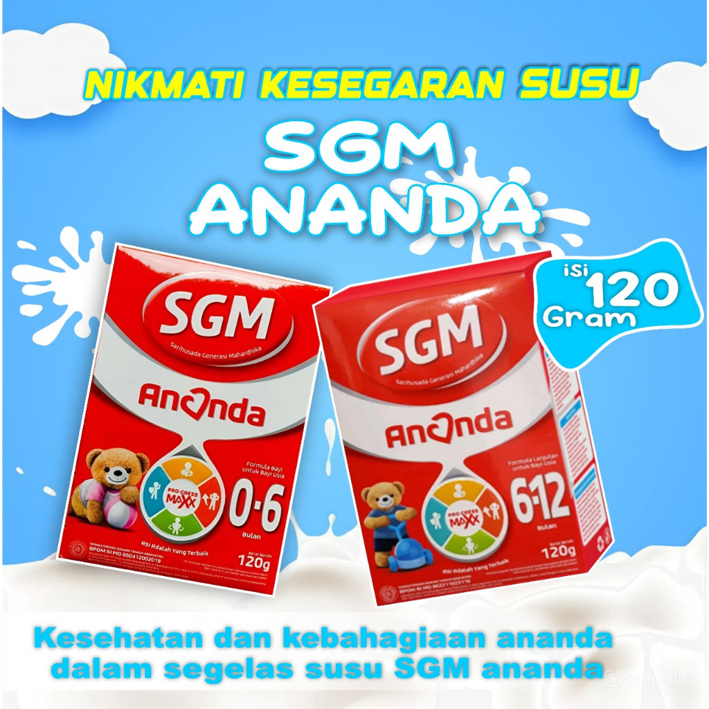 SGM Ananda 1 (0-6) dan 2 (6-12) 1000gr / Susu SGM 1 120 gram