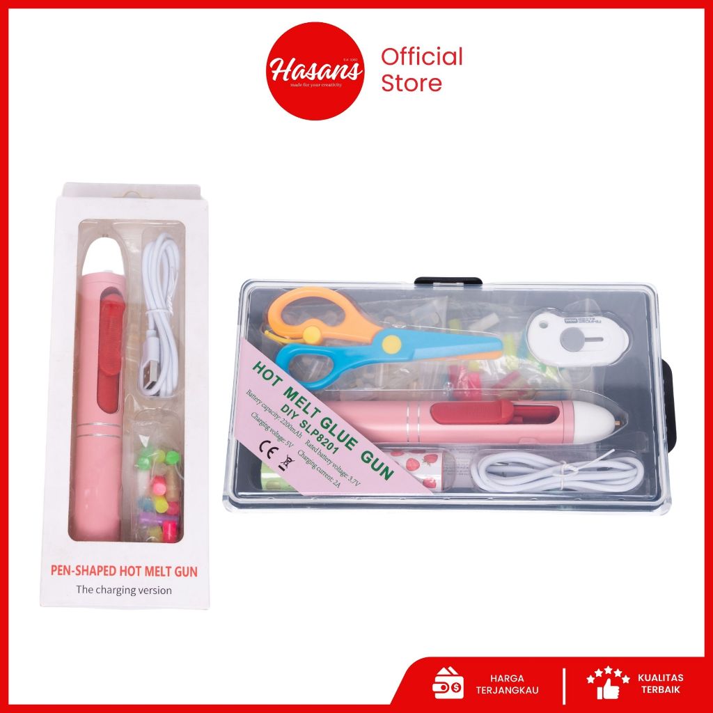 

Pena Lem Tembak / Hot Glue Pen Usb Rechargeable Battery / Alat Lem Diy Craft / Glue Gun Diy Set